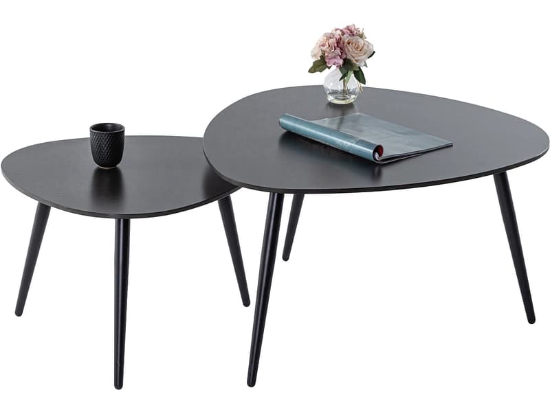 Set für Couchtische CERAMICA 77x87x46cm schwarz