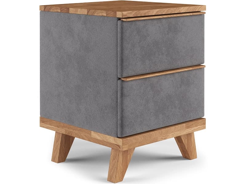 Nachttisch SWISS HOME STYLE ONYX 43x45x57cm dunkelgrau massives holz