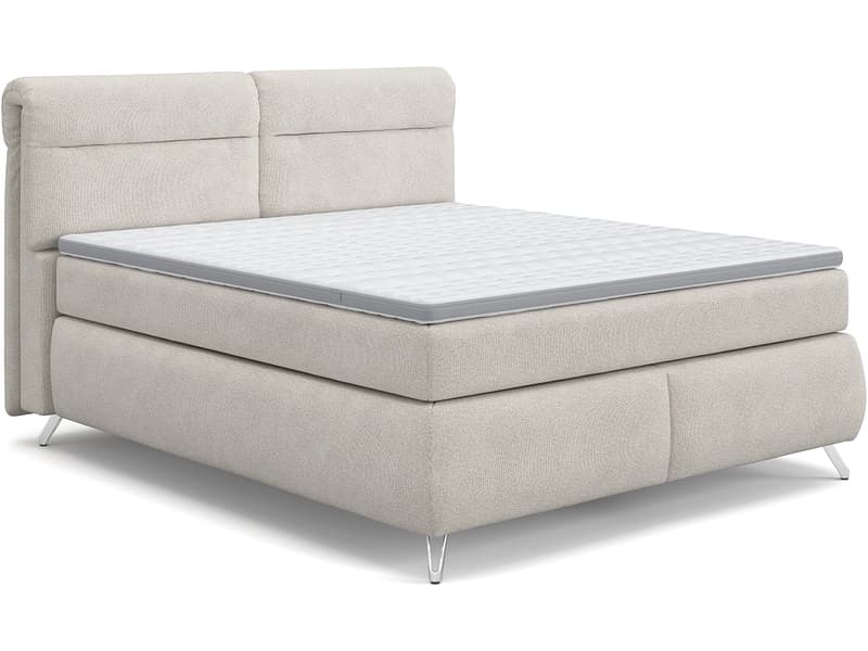 Boxspringbett SWISS HOME STYLE AMBER beige 160x200cm weich / halbfest