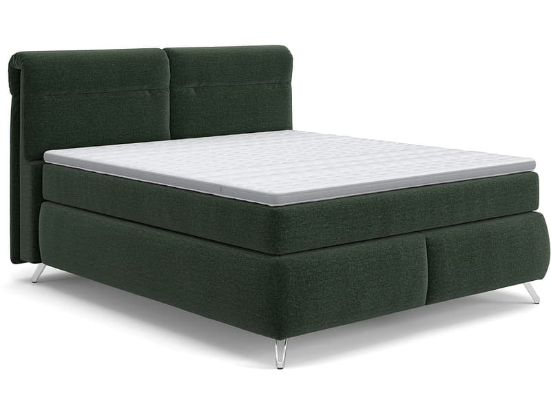 Boxspringbett SWISS HOME STYLE AMBER dunkelgrün 160x200cm halbfest