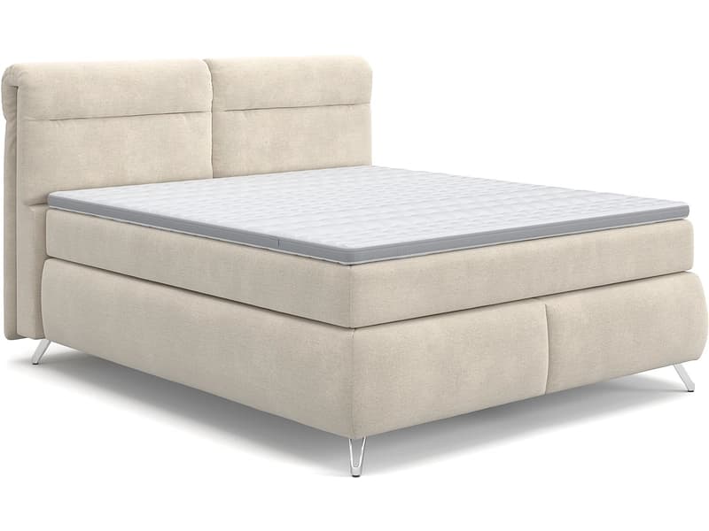 Boxspringbett SWISS HOME STYLE AMBER beige 160x200cm halbfest / fest