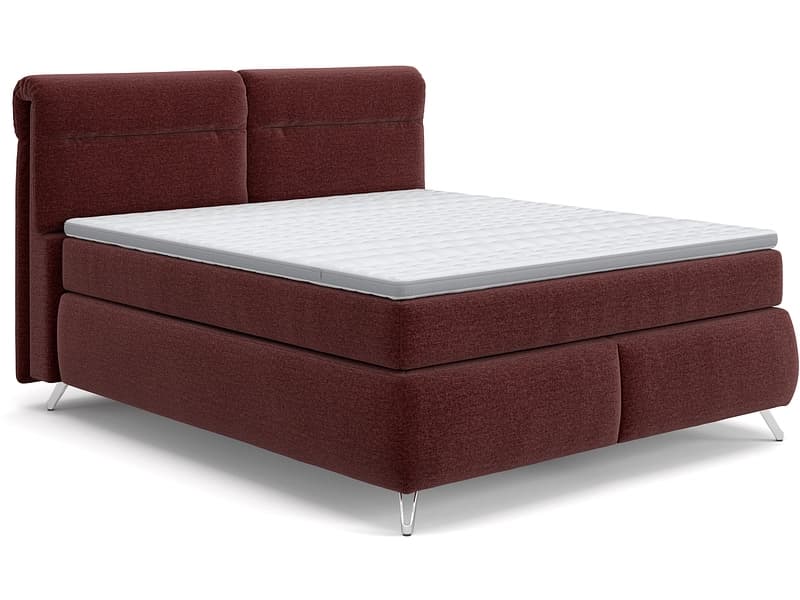 Boxspringbett SWISS HOME STYLE AMBER bordeau 160x200cm weich / halbfest