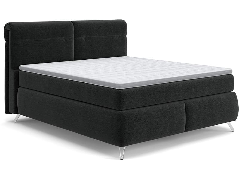 Boxspringbett SWISS HOME STYLE AMBER schwarz 180x200cm fest