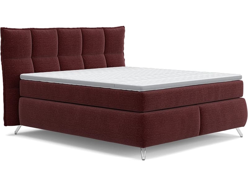 Boxspringbett SWISS HOME STYLE AGATA bordeau 160x200cm halbfest