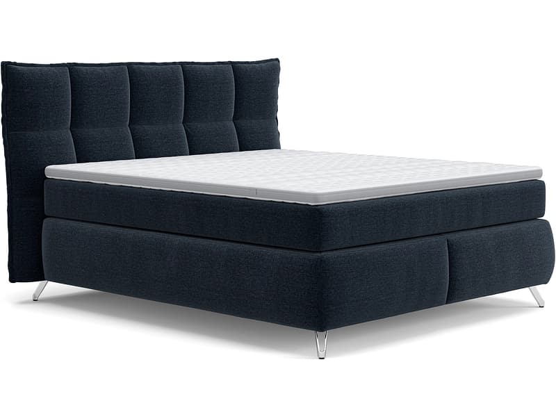Boxspringbett SWISS HOME STYLE AGATA blau 180x200cm weich / fest
