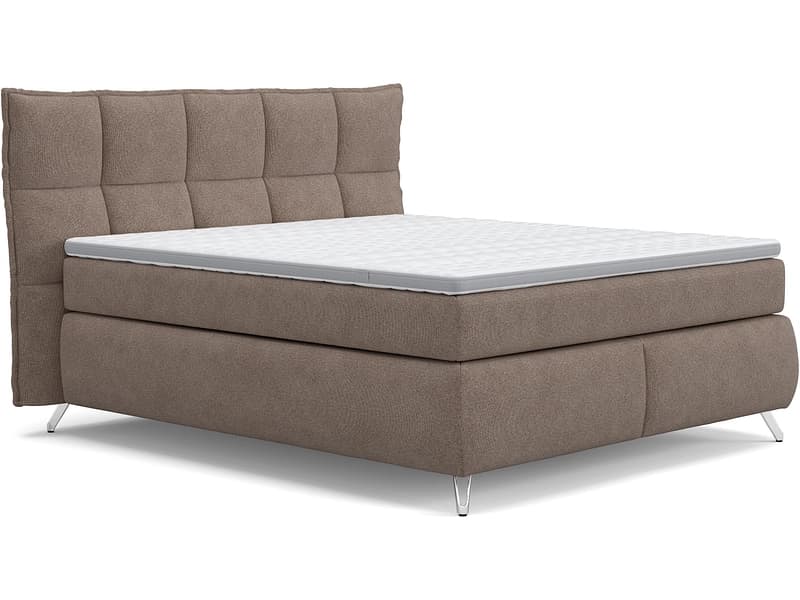 Boxspringbett SWISS HOME STYLE AGATA sand 180x200cm halbfest / fest