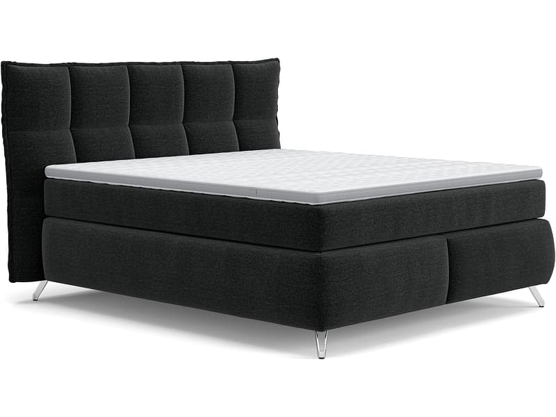 Boxspringbett SWISS HOME STYLE AGATA schwarz 180x200cm fest
