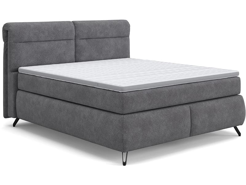 Boxspringbett SWISS HOME STYLE AMBER dunkelgrau 160x200cm weich