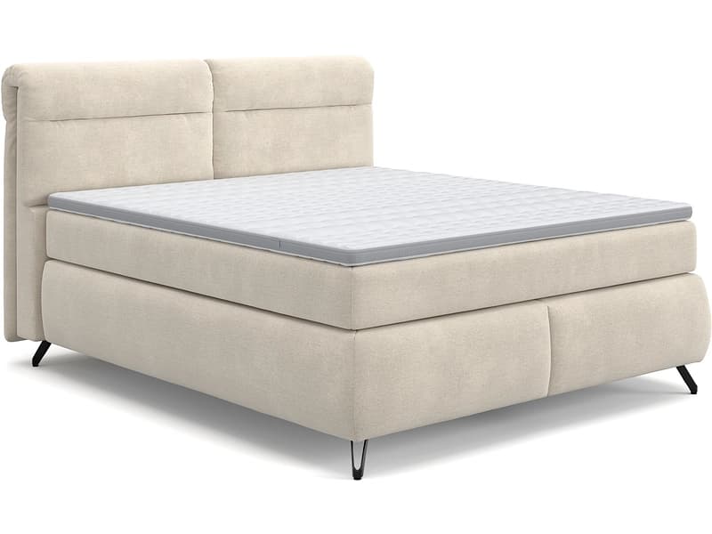 Boxspringbett SWISS HOME STYLE AMBER beige 160x200cm weich / halbfest