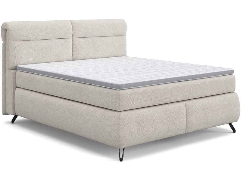 Boxspringbett SWISS HOME STYLE AMBER beige 160x200cm halbfest / fest