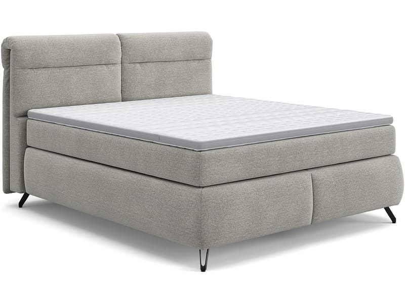 Boxspringbett SWISS HOME STYLE AMBER hellgrau 160x200cm fest