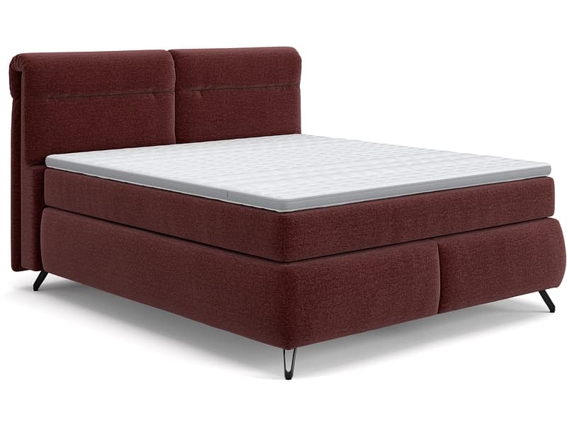 Boxspringbett SWISS HOME STYLE AMBER bordeau 180x200cm weich