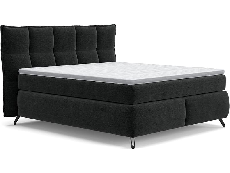 Boxspringbett SWISS HOME STYLE AGATA schwarz 160x200cm halbfest