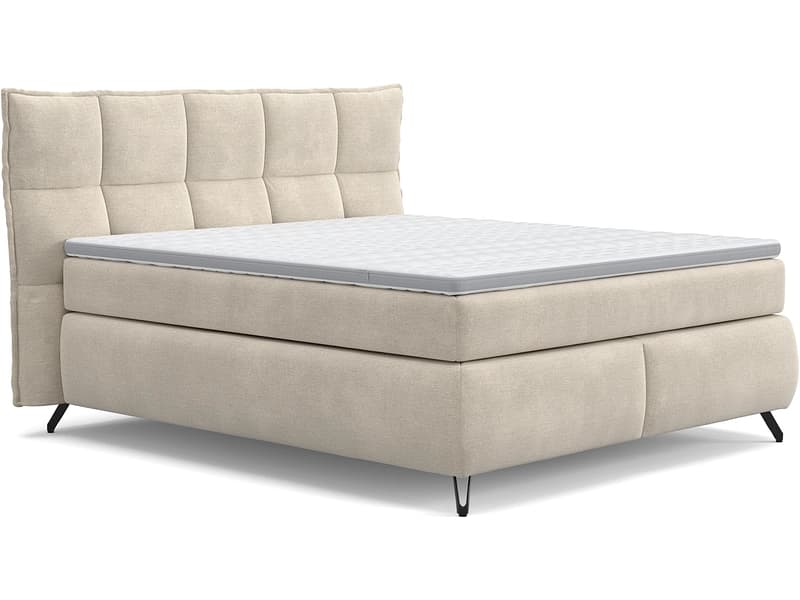 Boxspringbett SWISS HOME STYLE AGATA beige 160x200cm weich