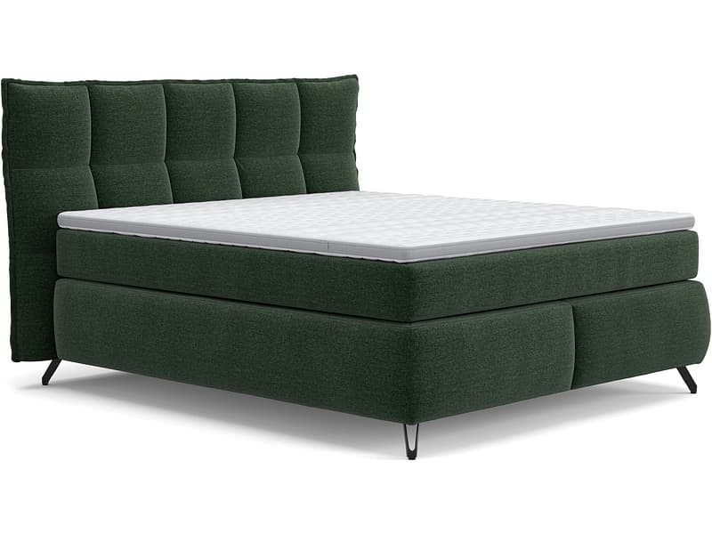 Boxspringbett SWISS HOME STYLE AGATA dunkelgrün 160x200cm fest