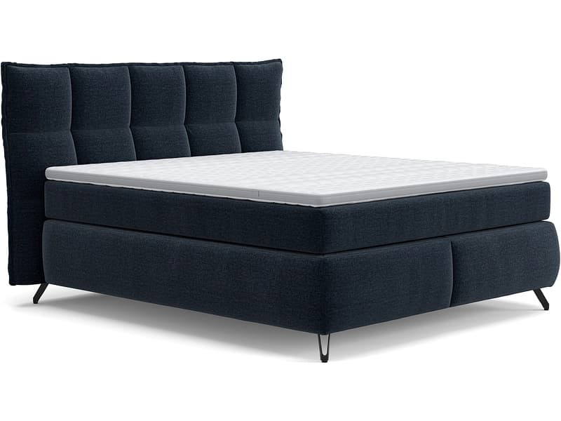 Boxspringbett SWISS HOME STYLE AGATA blau 180x200cm weich / halbfest