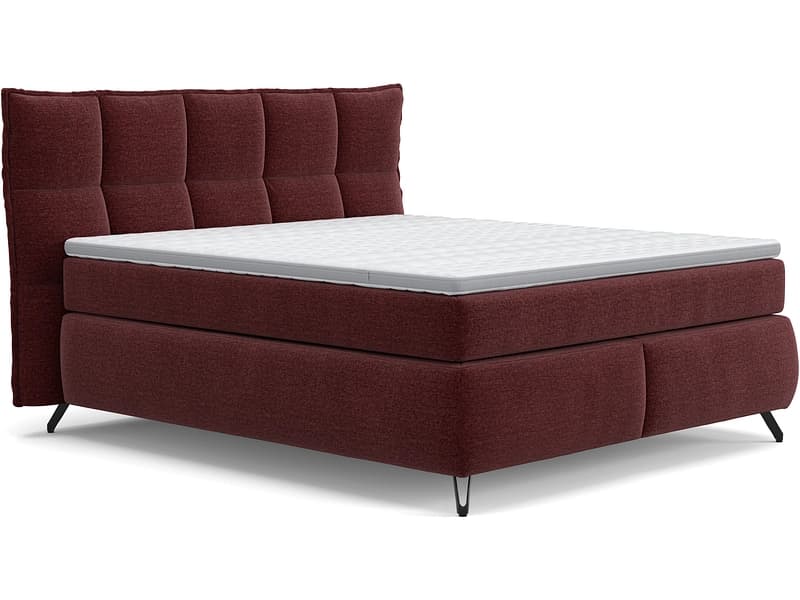 Boxspringbett SWISS HOME STYLE AGATA bordeau 180x200cm fest