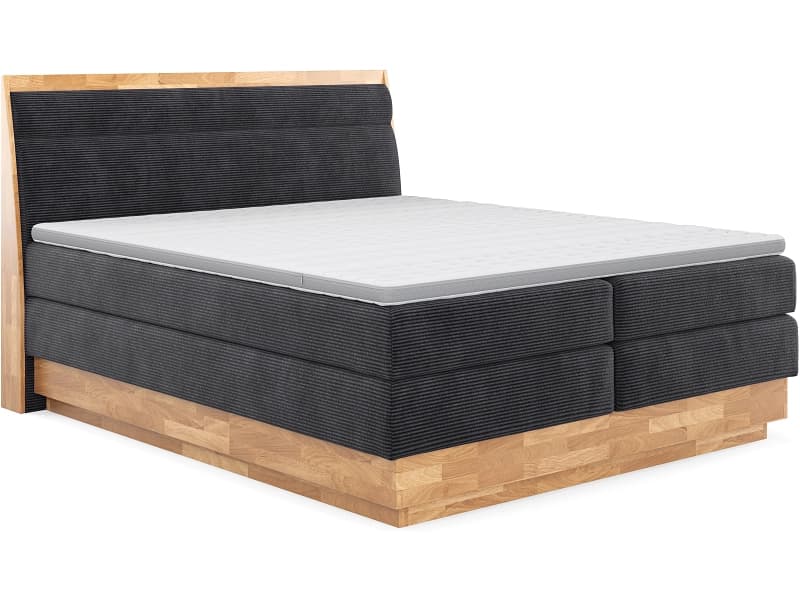 Boxspringbett SWISS HOME STYLE ONYX anthrazit 160x200cm halbfest