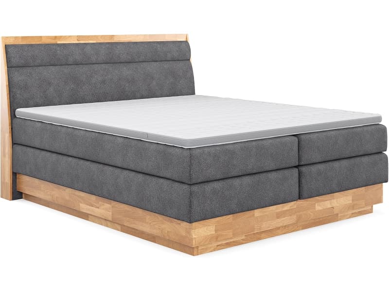 Boxspringbett SWISS HOME STYLE ONYX dunkelgrau 160x200cm fest