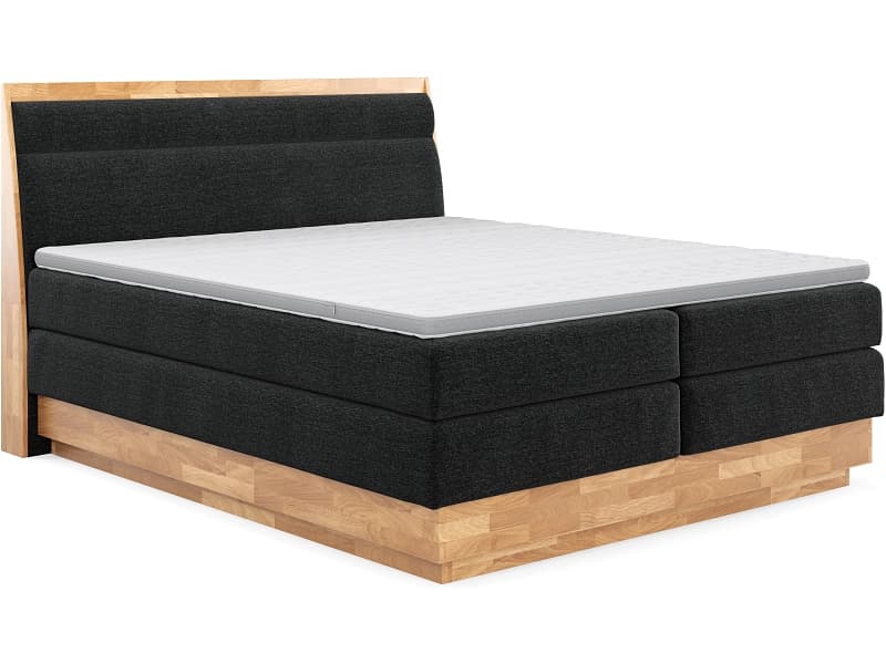 Boxspringbett SWISS HOME STYLE ONYX schwarz 160x200cm halbfest