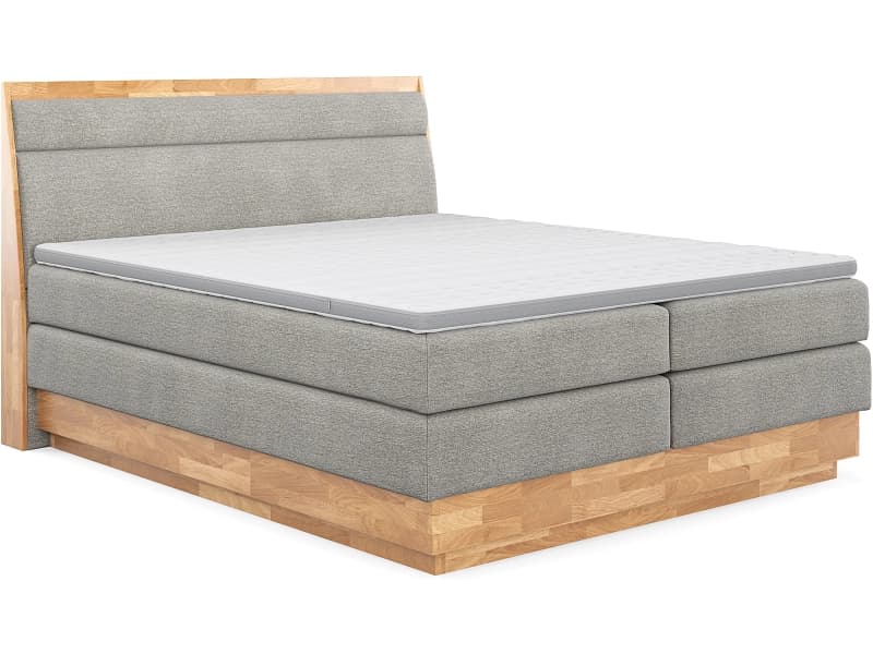 Boxspringbett SWISS HOME STYLE ONYX hellgrau 180x200cm weich
