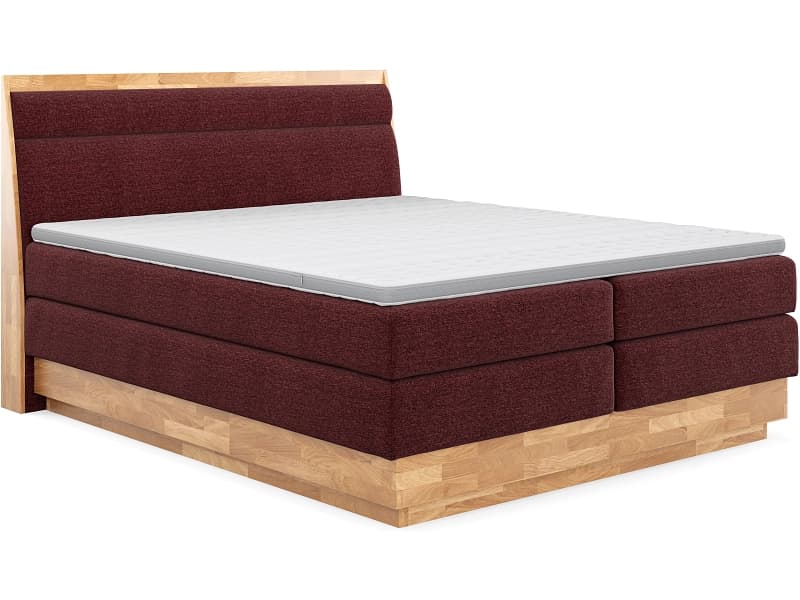 Boxspringbett SWISS HOME STYLE ONYX bordeau 180x200cm halbfest