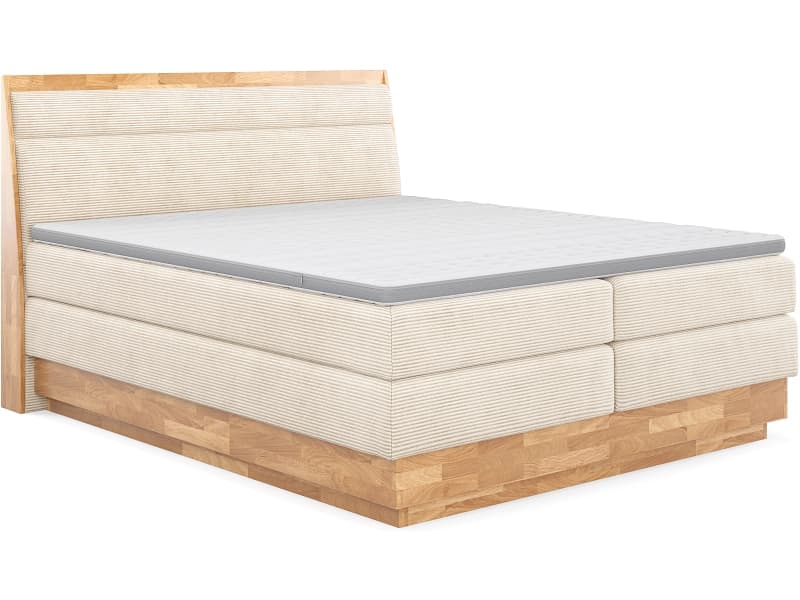 Boxspringbett SWISS HOME STYLE ONYX beige 180x200cm halbfest / fest