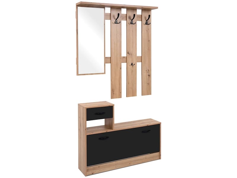 Garderobe LUMI 100x25x180cm artisan eiche