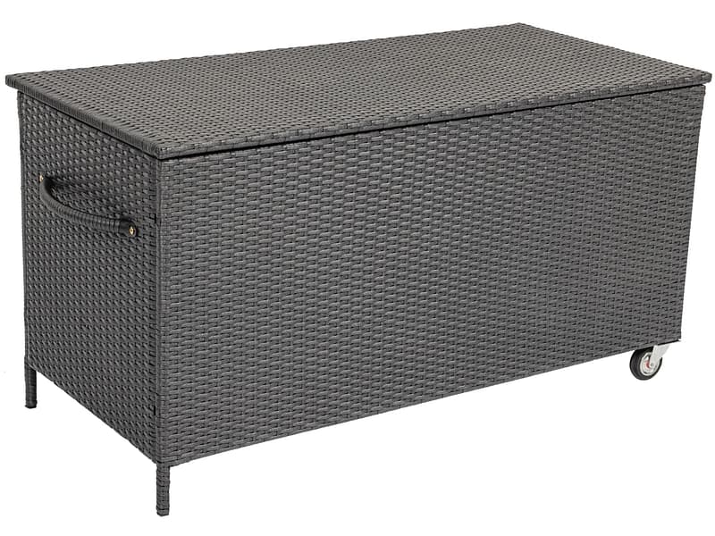 Gartentruhe BOX 1 klapptür(en) rattan synthetisch schwarz