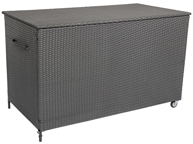 Gartentruhe BOX 1 klapptür(en) rattan synthetisch schwarz