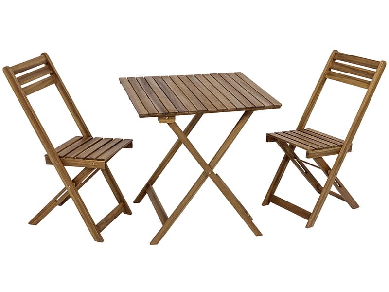 Set Gartentisch und Gartenstühle BISTRO Massives Holz holz