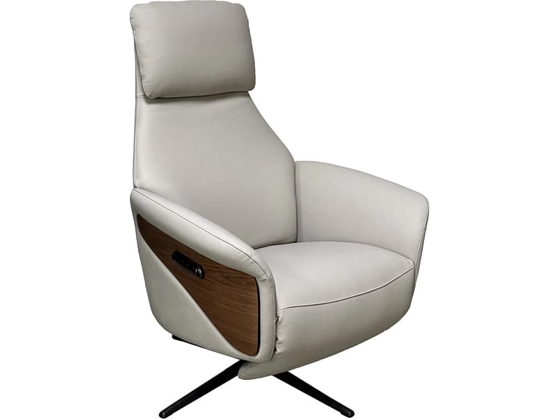 Relaxsessel RUBY Echtleder grau