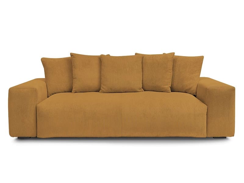 3er Sofa BOBOCHIC VOLTAIRE Cord-Stoff gelb