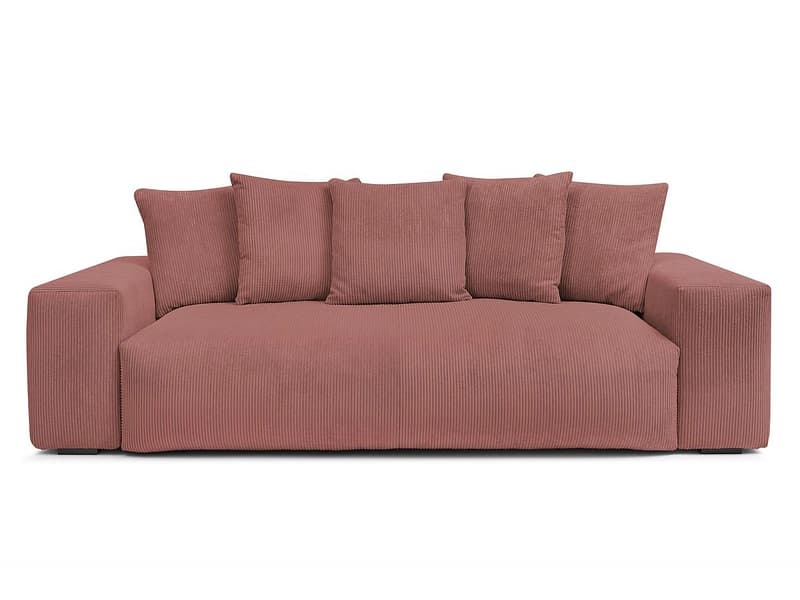 3er Sofa BOBOCHIC VOLTAIRE Cord-Stoff rosa