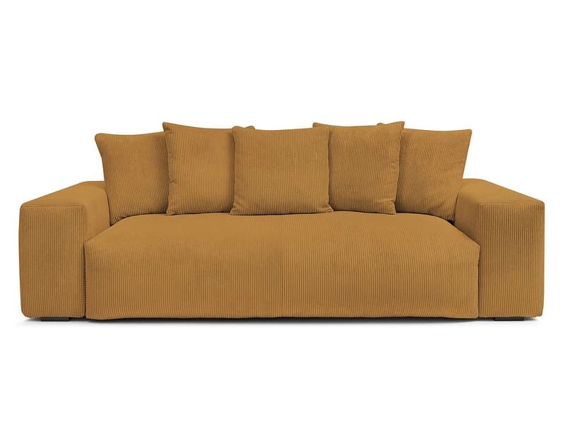 3er Sofa BOBOCHIC VOLTAIRE Cord-Stoff gelb