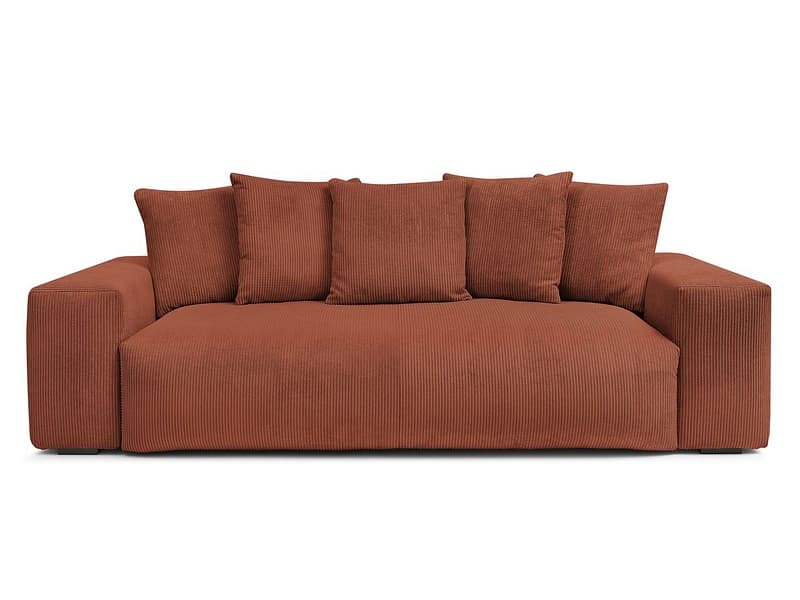 3er Sofa BOBOCHIC VOLTAIRE Cord-Stoff orange