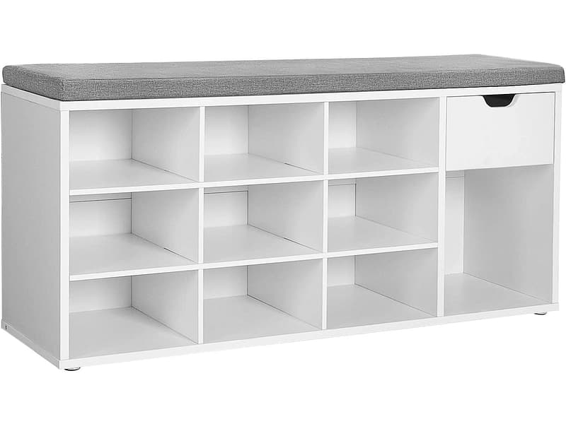 Bank für Schuhe SONGMICS BENCH 10 Paar Schuhe 1 Tür weiss