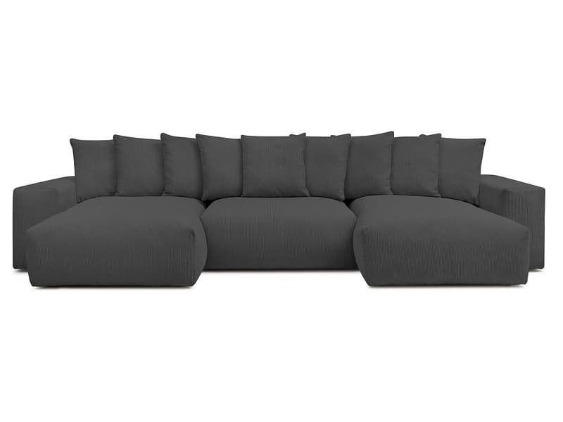 Wohnlandschaft BOBOCHIC VOLTAIRE Cord-Stoff dunkelgrau