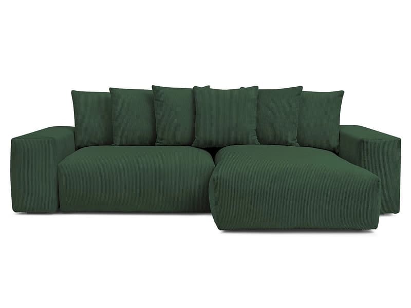 Ecksofa BOBOCHIC VOLTAIRE Cord-Stoff grün