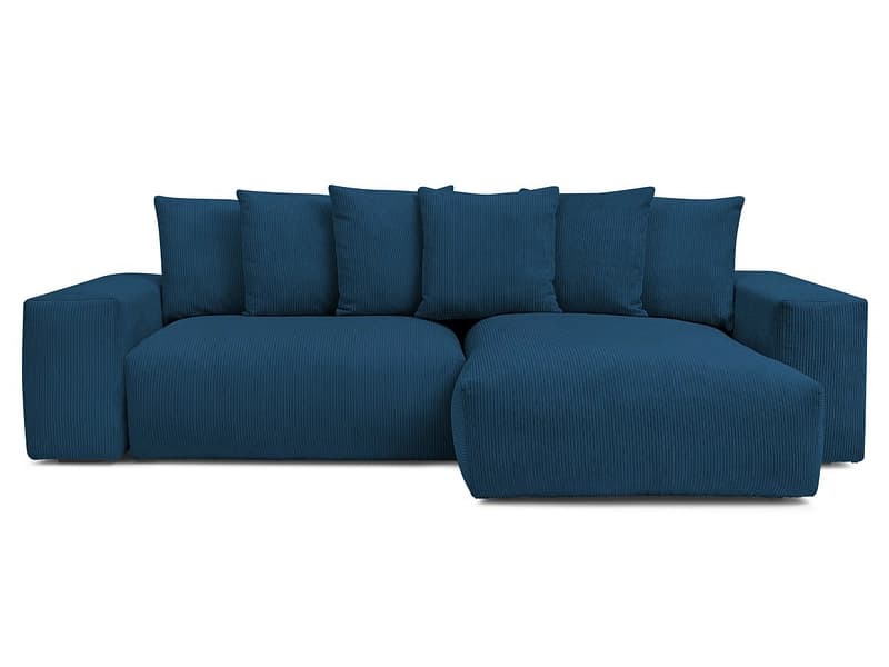 Ecksofa BOBOCHIC VOLTAIRE Cord-Stoff dunkelblau