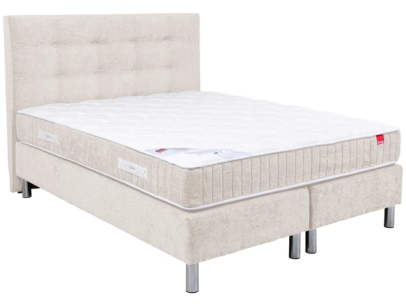 Boxspringbett EPEDA COURCHEVEL beige 200x200cm fest
