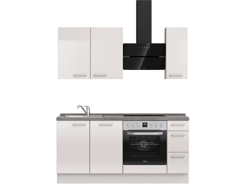 Komplette Küche MODUSET FLASH PREMIUM Seidengrau 60x180cm