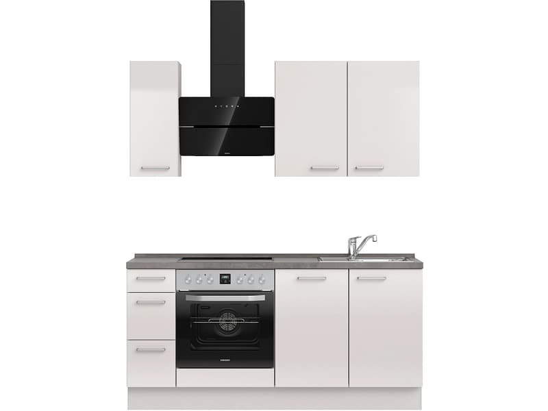 Komplette Küche MODUSET FLASH PREMIUM Seidengrau 60x180cm