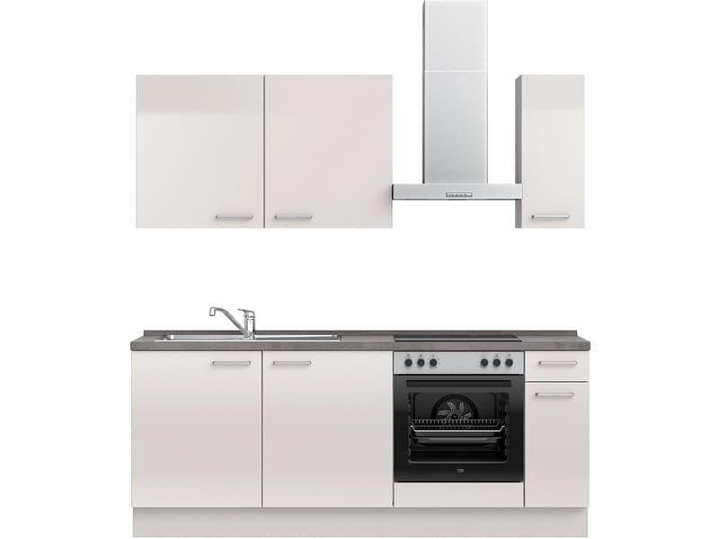 Komplette Küche MODUSET FLASH CLASSIC Seidengrau 60x210cm