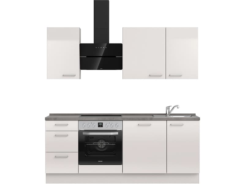 Komplette Küche MODUSET FLASH PREMIUM Seidengrau 60x210cm
