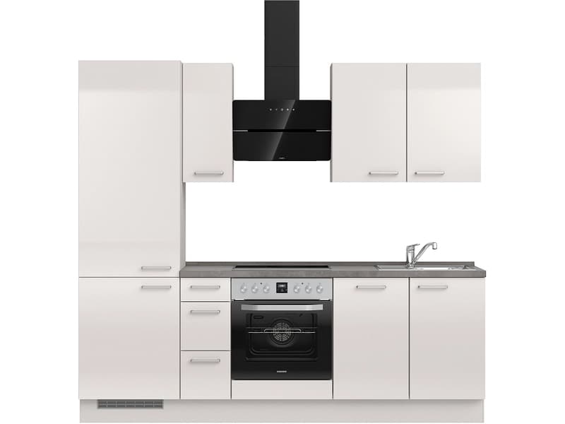 Komplette Küche MODUSET FLASH PREMIUM Seidengrau 60x240cm