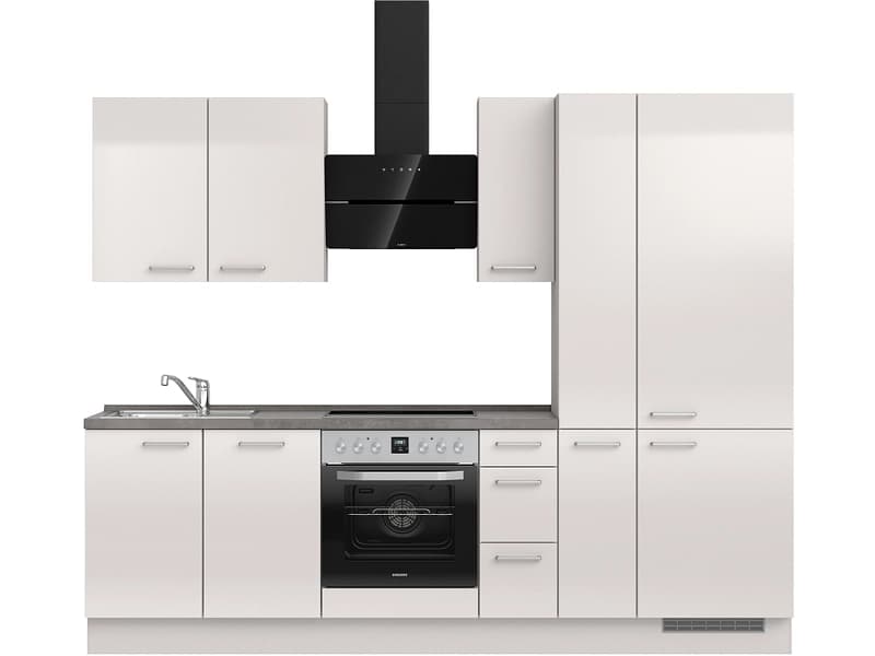 Komplette Küche MODUSET FLASH PREMIUM Seidengrau 60x270cm