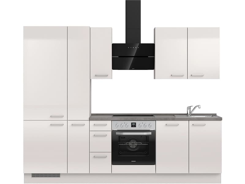 Komplette Küche MODUSET FLASH PREMIUM Seidengrau 60x270cm