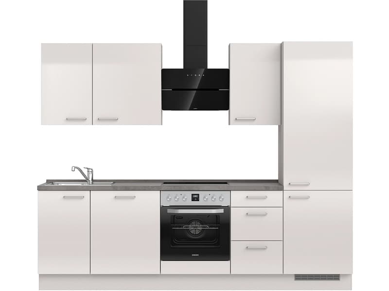 Komplette Küche MODUSET FLASH PREMIUM Seidengrau 60x270cm