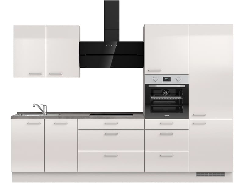Komplette Küche MODUSET FLASH PREMIUM Seidengrau 60x300cm